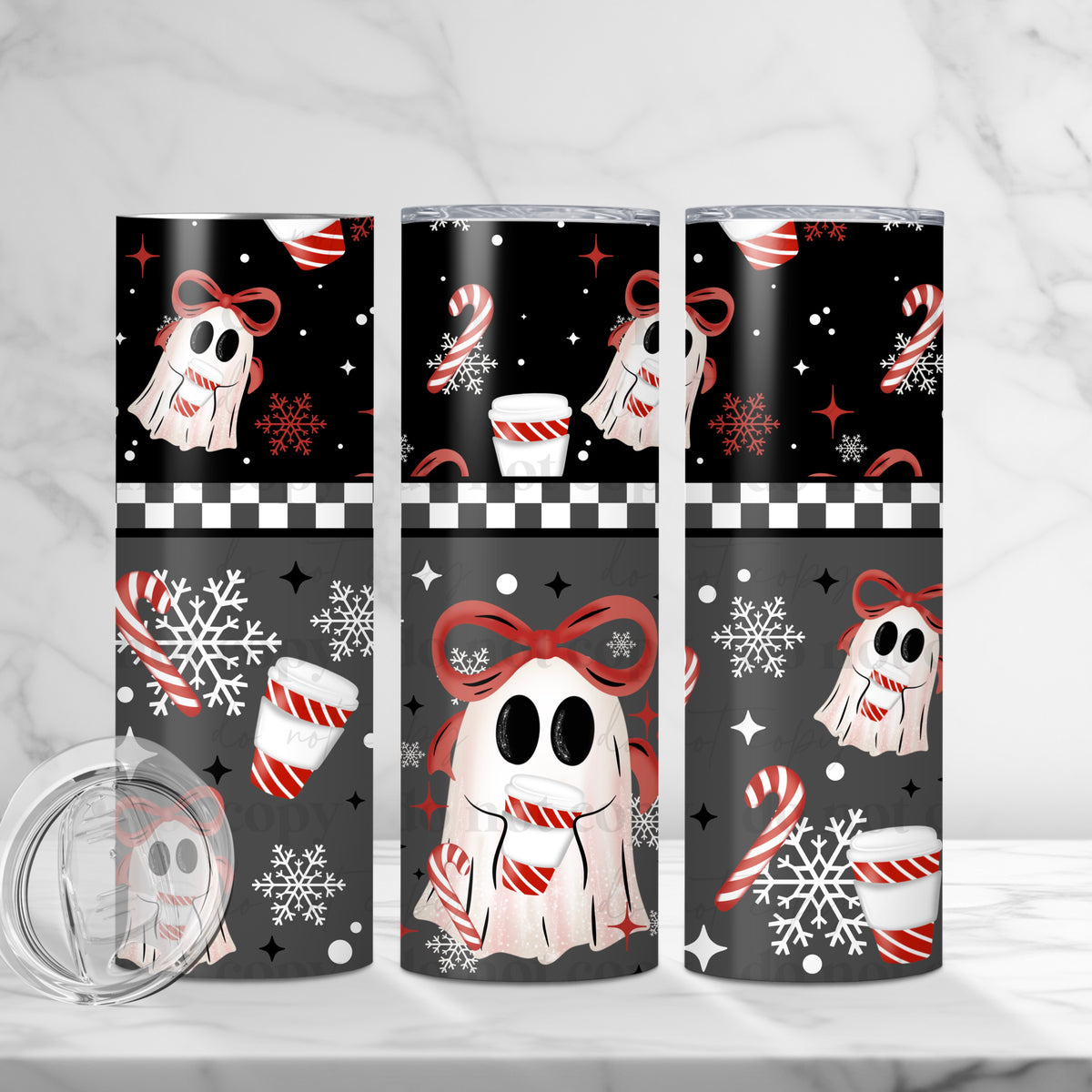 Peppermint Ghostie Tumbler Wrap