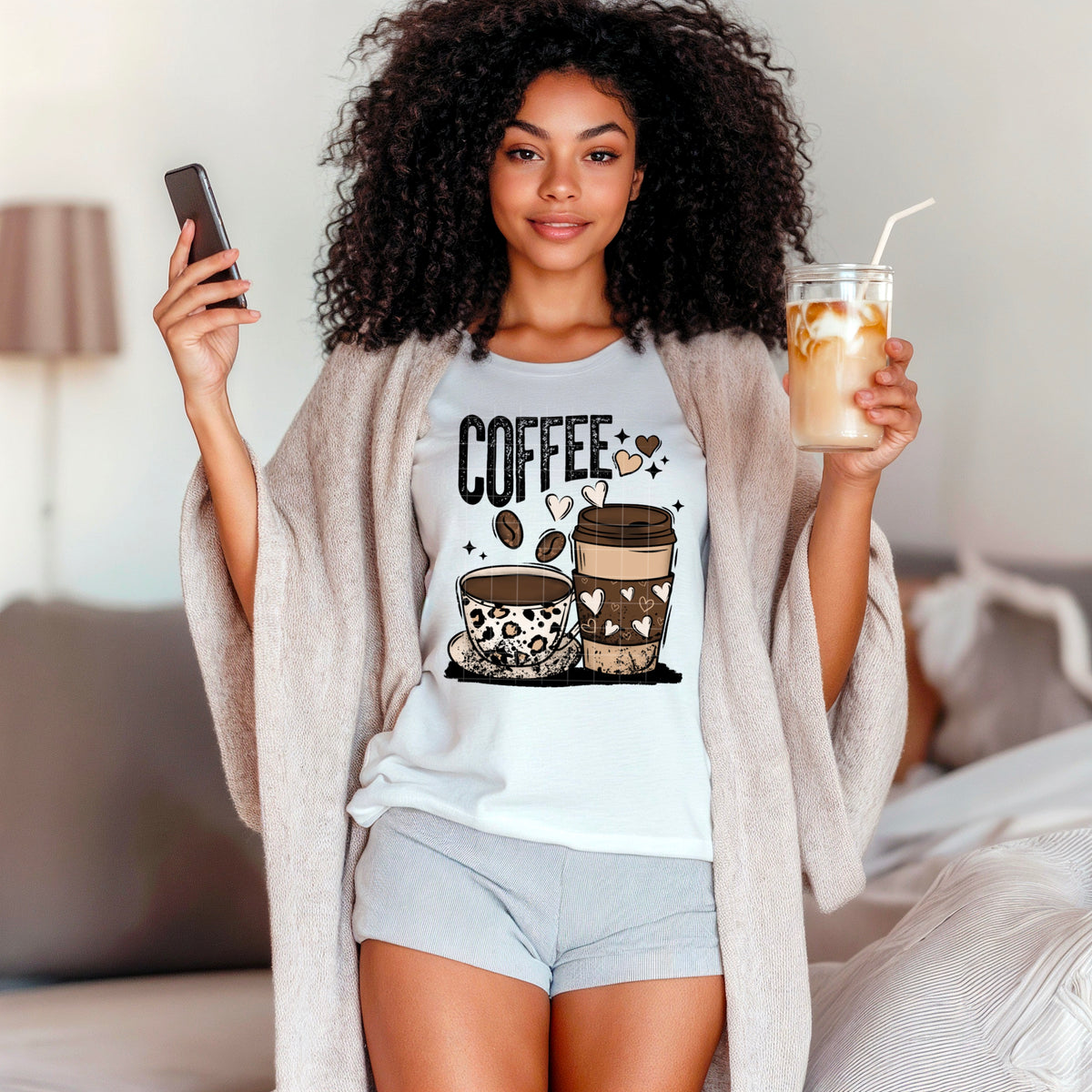 Leopard Coffee w/ Sleeves PNG