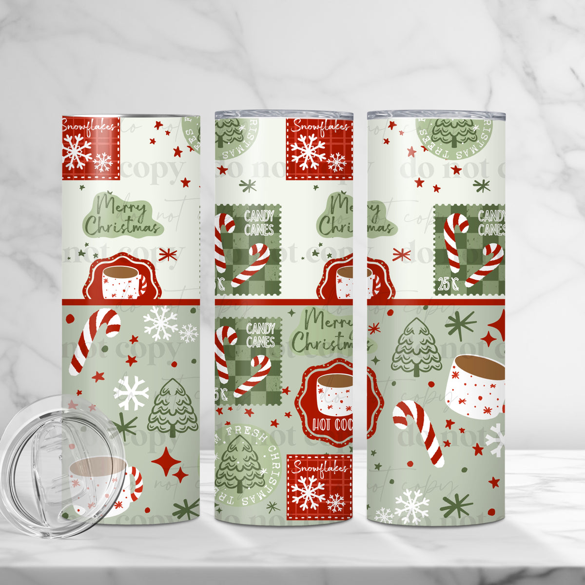 Christmas Stamps Tumbler Wrap