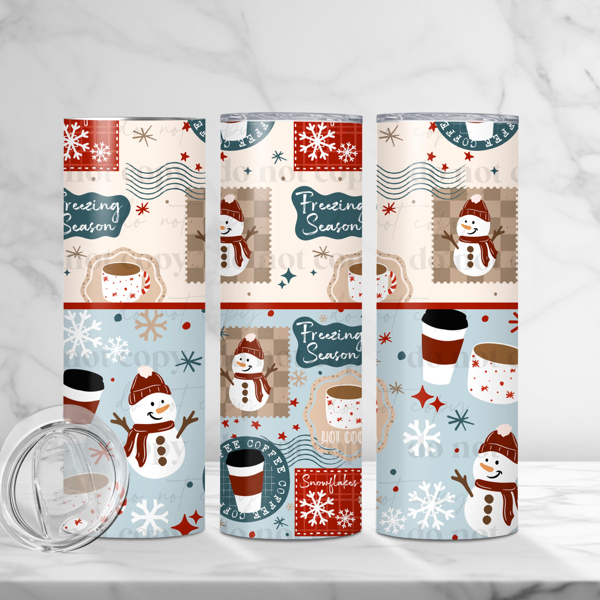 Freezing Season Stamps Tumbler Wrap