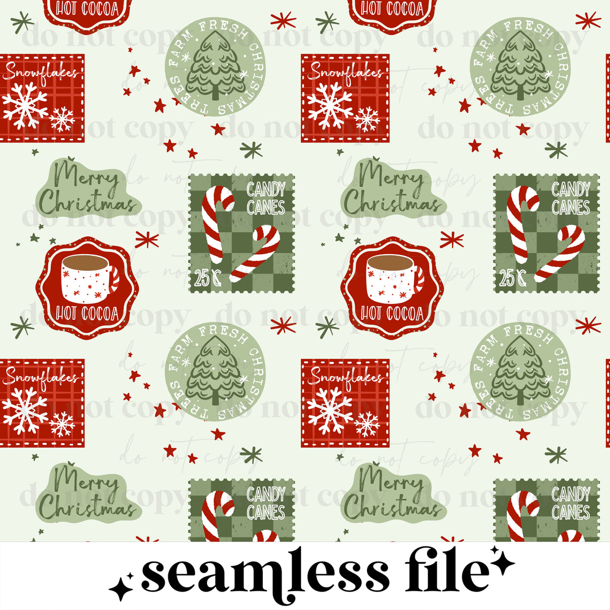 Christmas Stamps Seamless