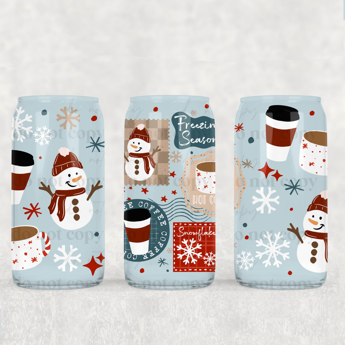 Freezing Season Stamps 16oz Glass Wrap