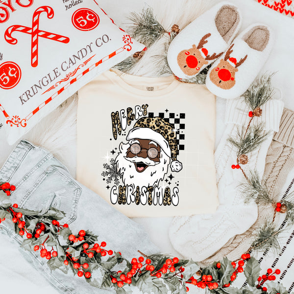 Cheetah Merry Christmas Santa PNG Two Skintones