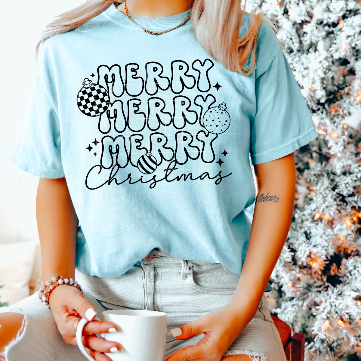 Stacked Merry Single Color PNG