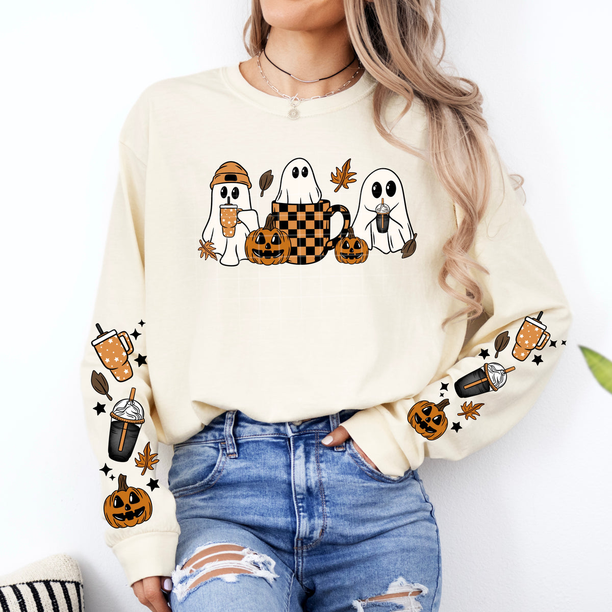 Fall Ghosties w/Sleeves PNG