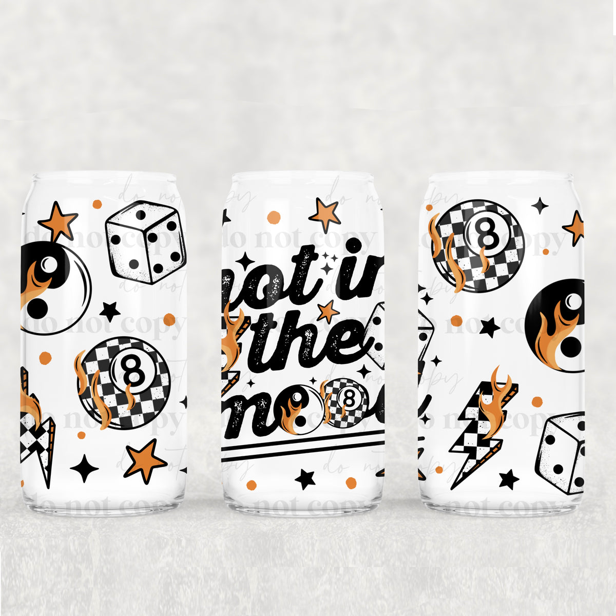 Not In The Mood 8 Ball 16oz Glass Wrap
