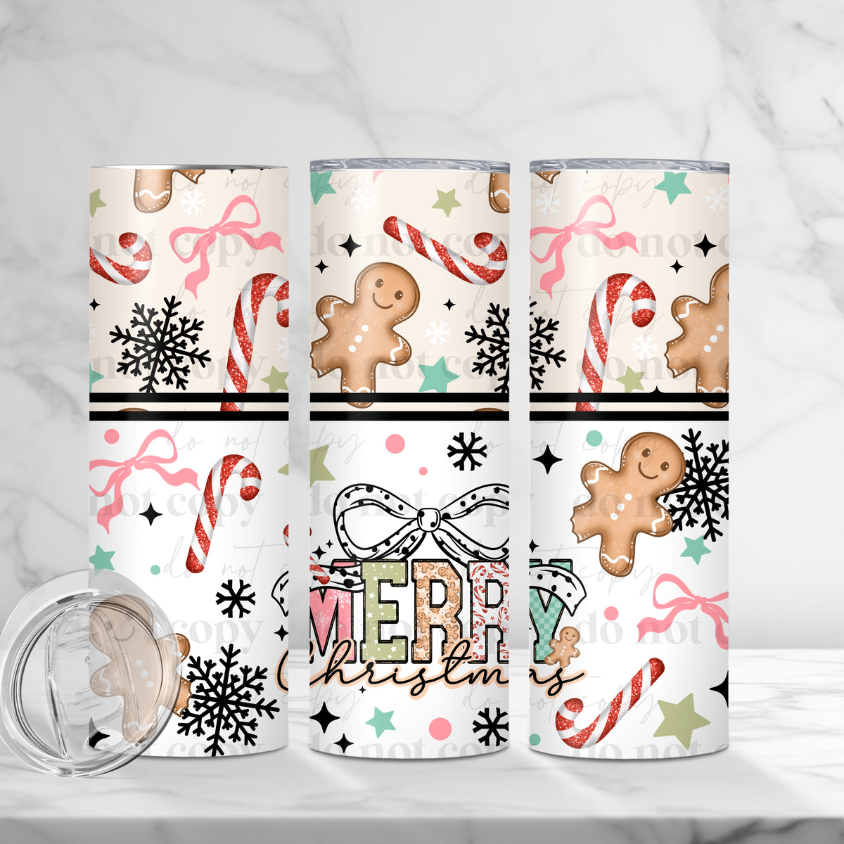 Merry Christmas Coquette Tumbler Wrap