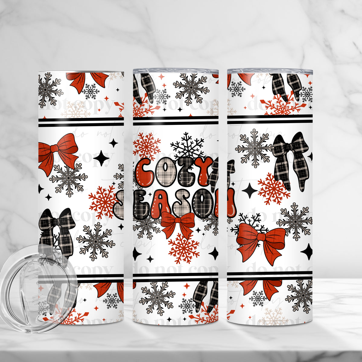 Cozy Season Bows Tumbler Wrap