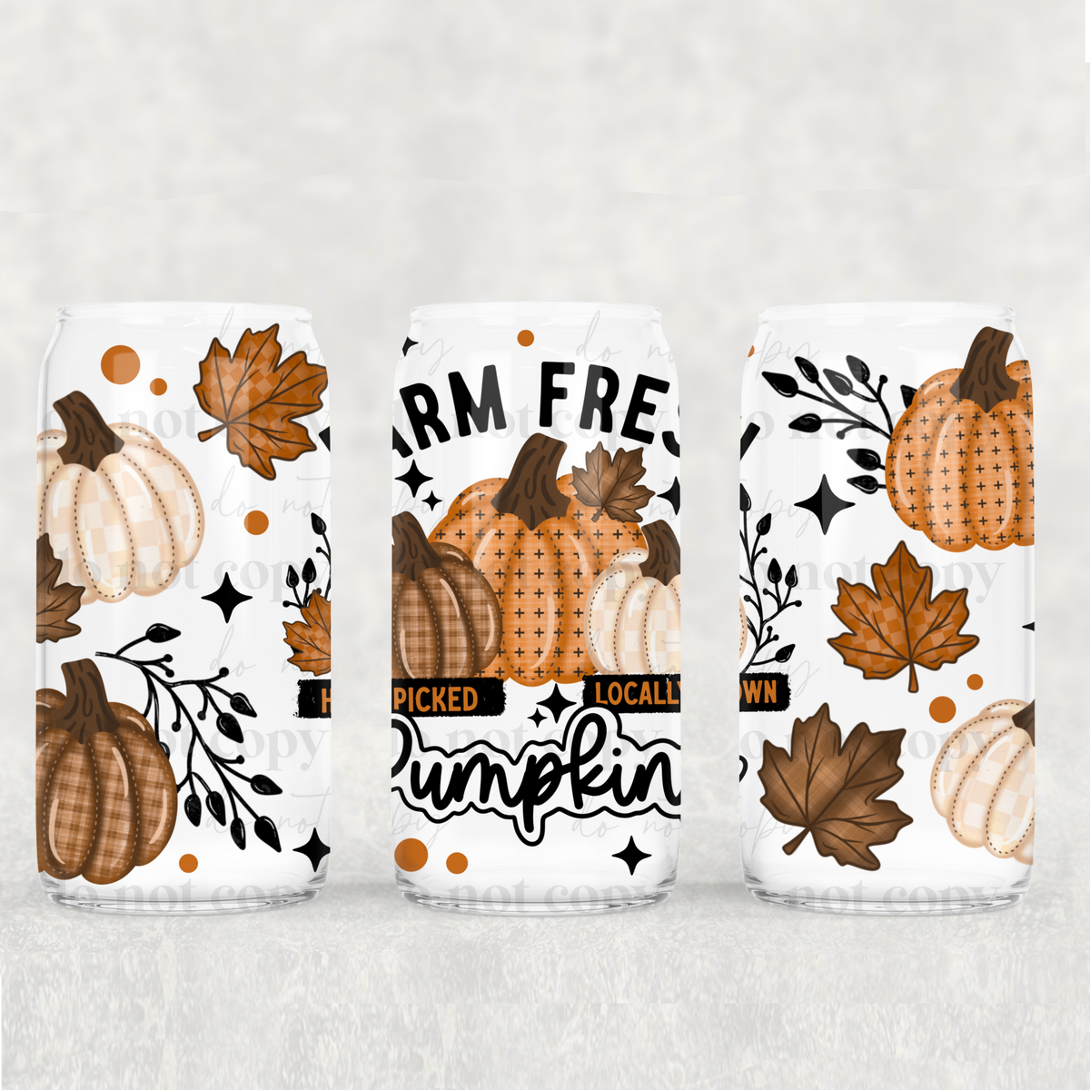 Farm Fresh Pumpkins 16oz Glass Wrap