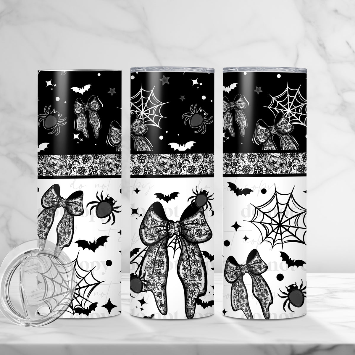 Spider Web Lace Bow Tumbler Wrap