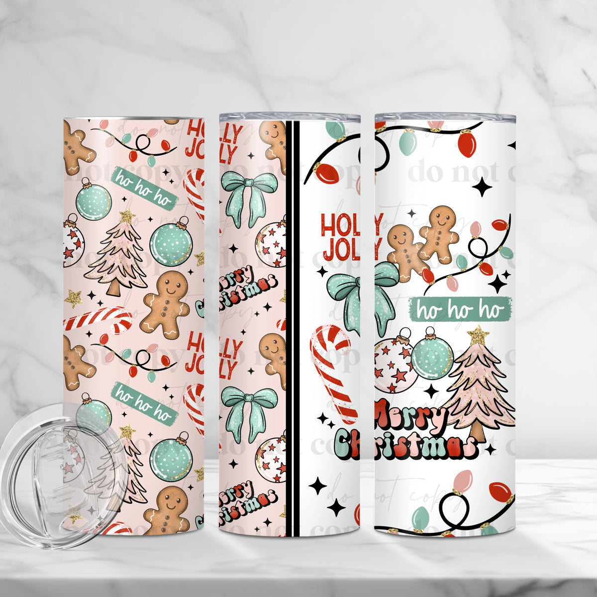 Merry Christmas Collage Tumbler Wrap