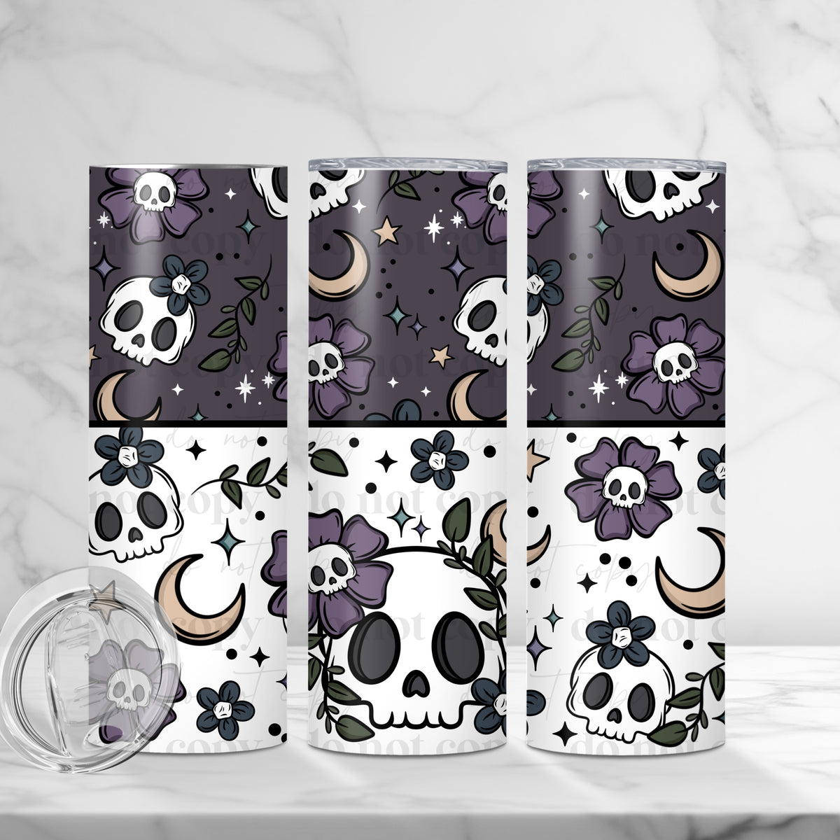 Moody Floral Skellie Tumbler Wrap