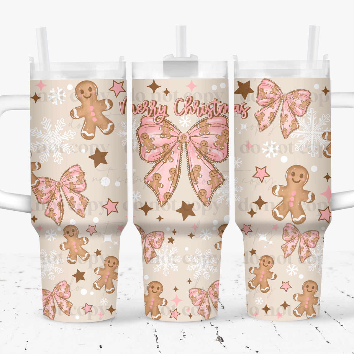 Gingerbread Bow 40oz Tumbler Wrap