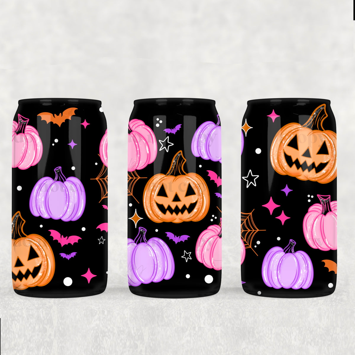 Colorful Pumpkins 16oz Glass Wrap