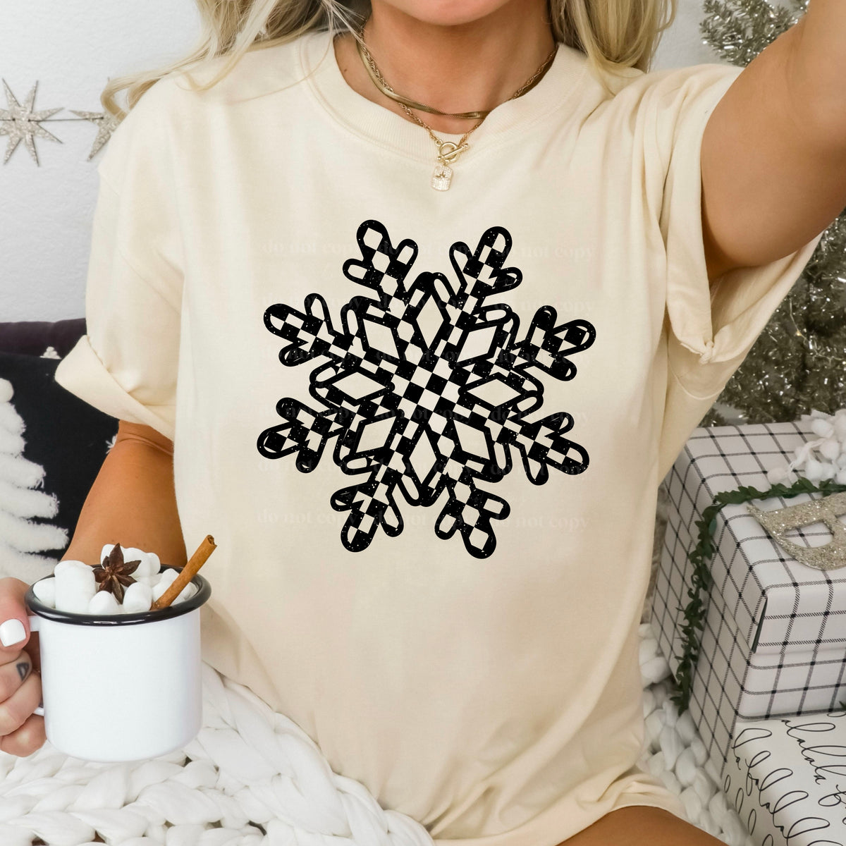 Checker Snowflake Single Color PNG