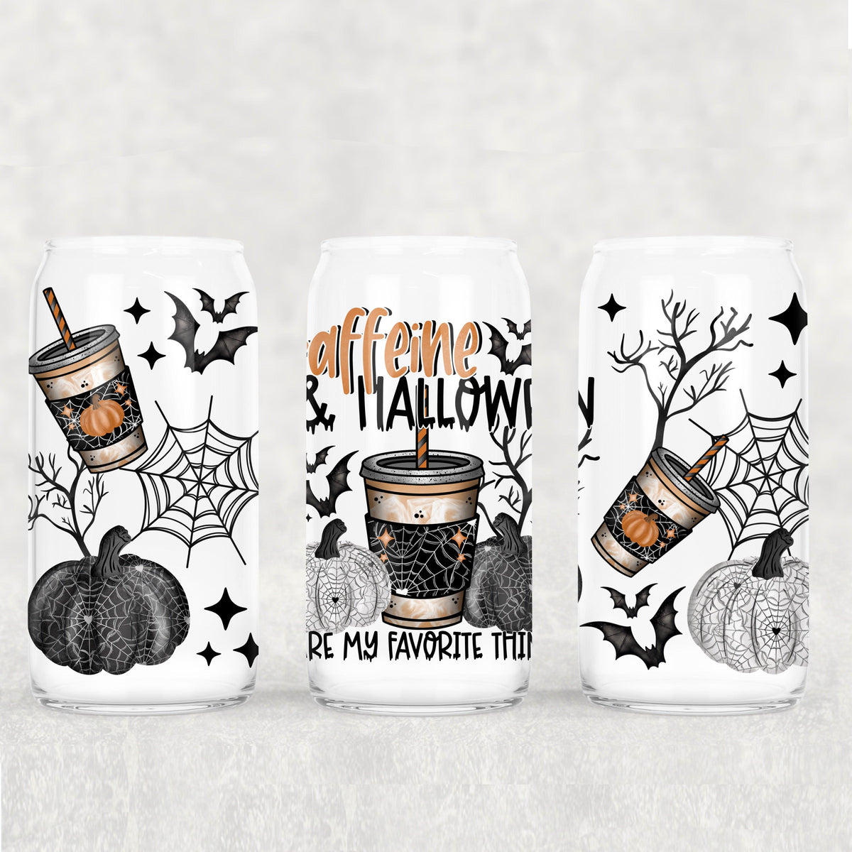 Caffeine & Halloween 16oz Glass Wrap