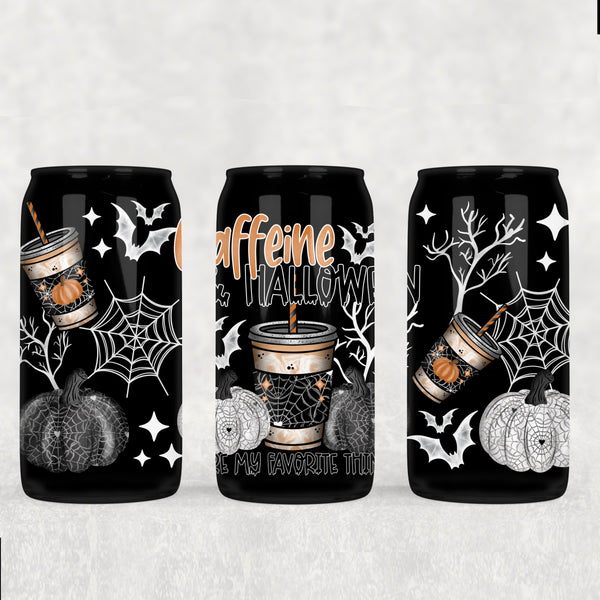 Caffeine & Halloween 16oz Glass Wrap