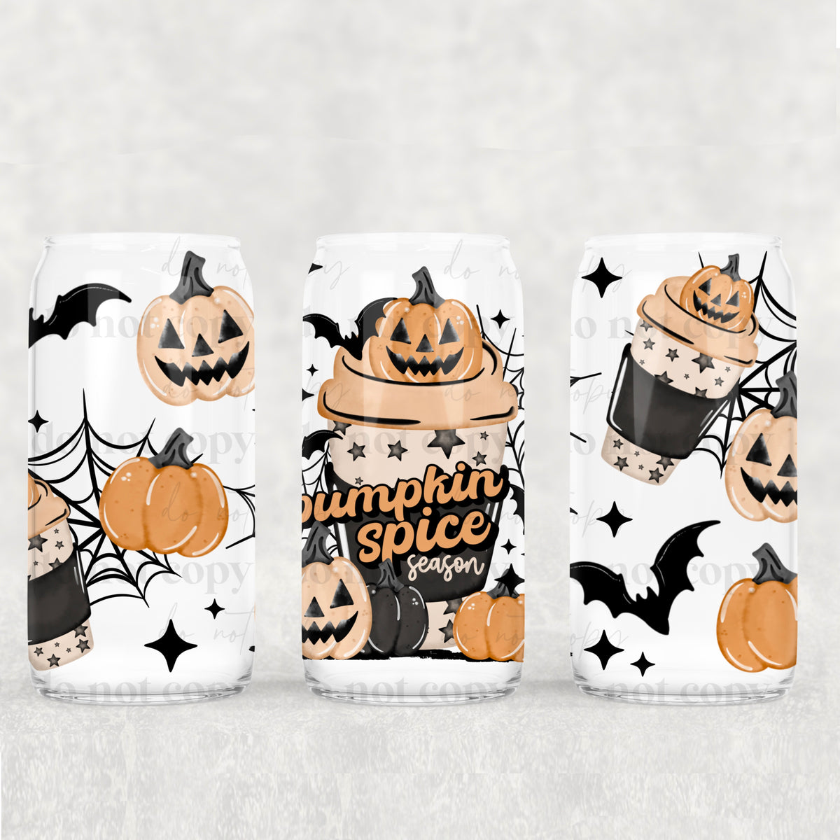Pumpkin Spice 16oz Glass Wrap