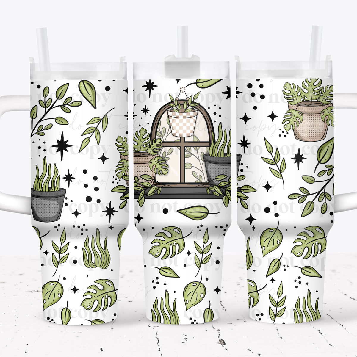 Monstera Shelf 40oz Tumbler Wrap