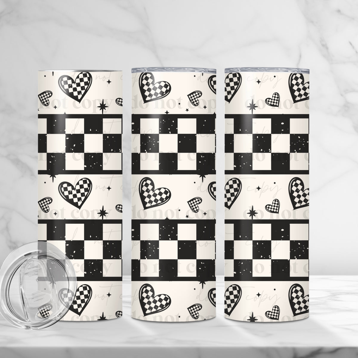 Checkered Hearts Tumbler Wrap