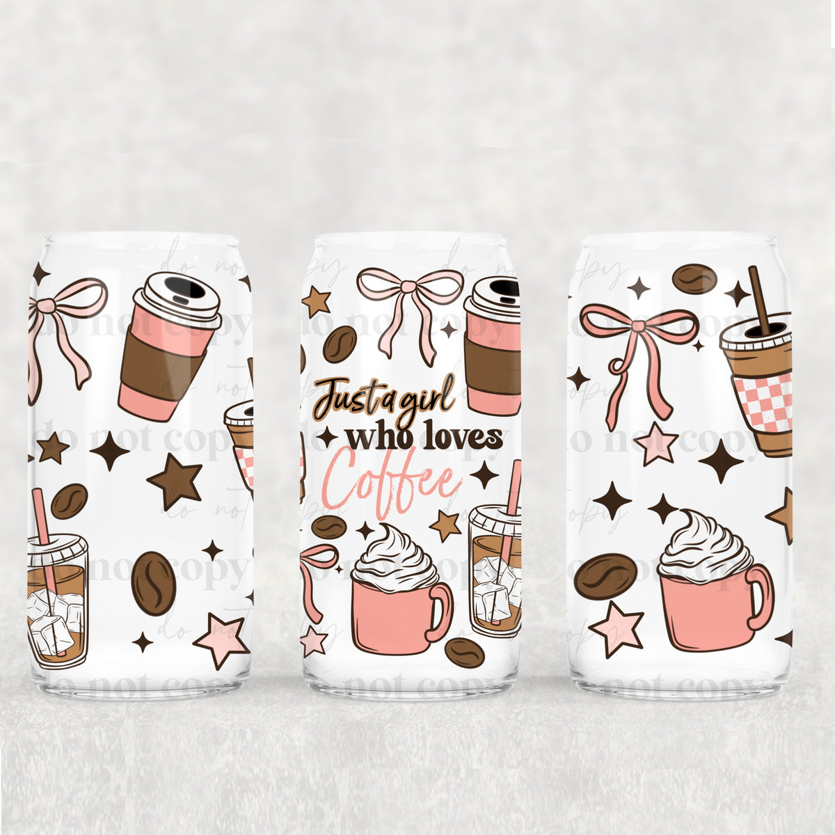 Just A Girl Who Loves Coffee 16oz Glass Wrap