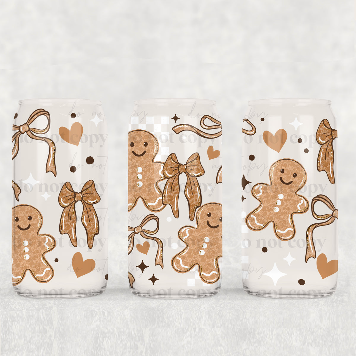 Lace Gingerbread 16oz Glass Wrap