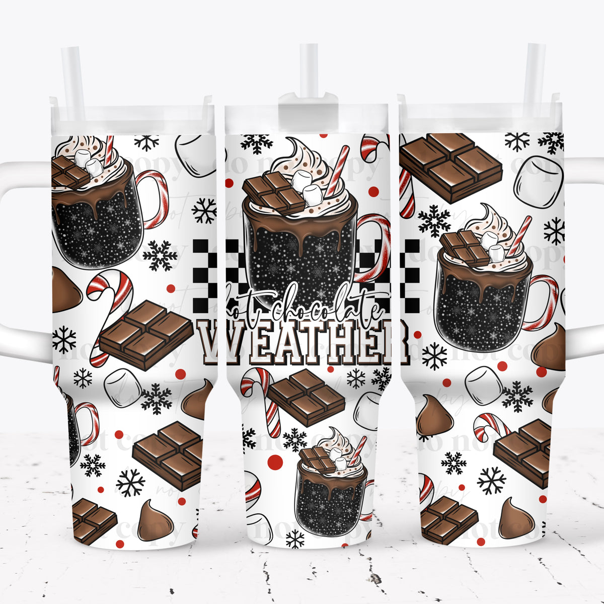 Hot Chocolate Weather 40oz Tumbler Wrap