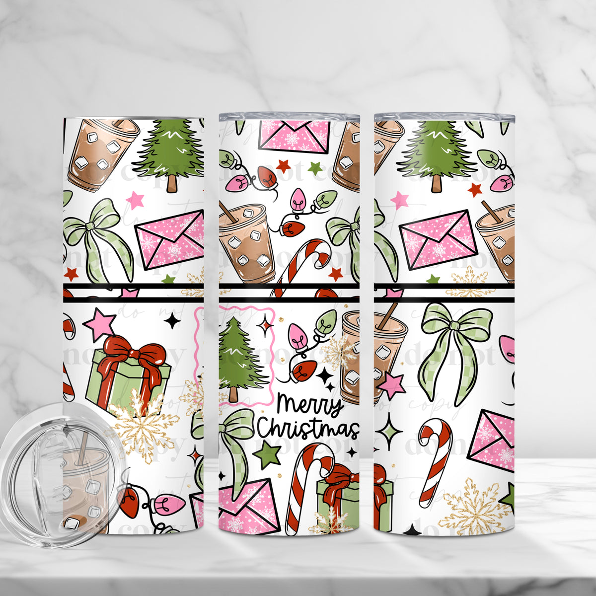 Merry Christmas Collage Tumbler Wrap