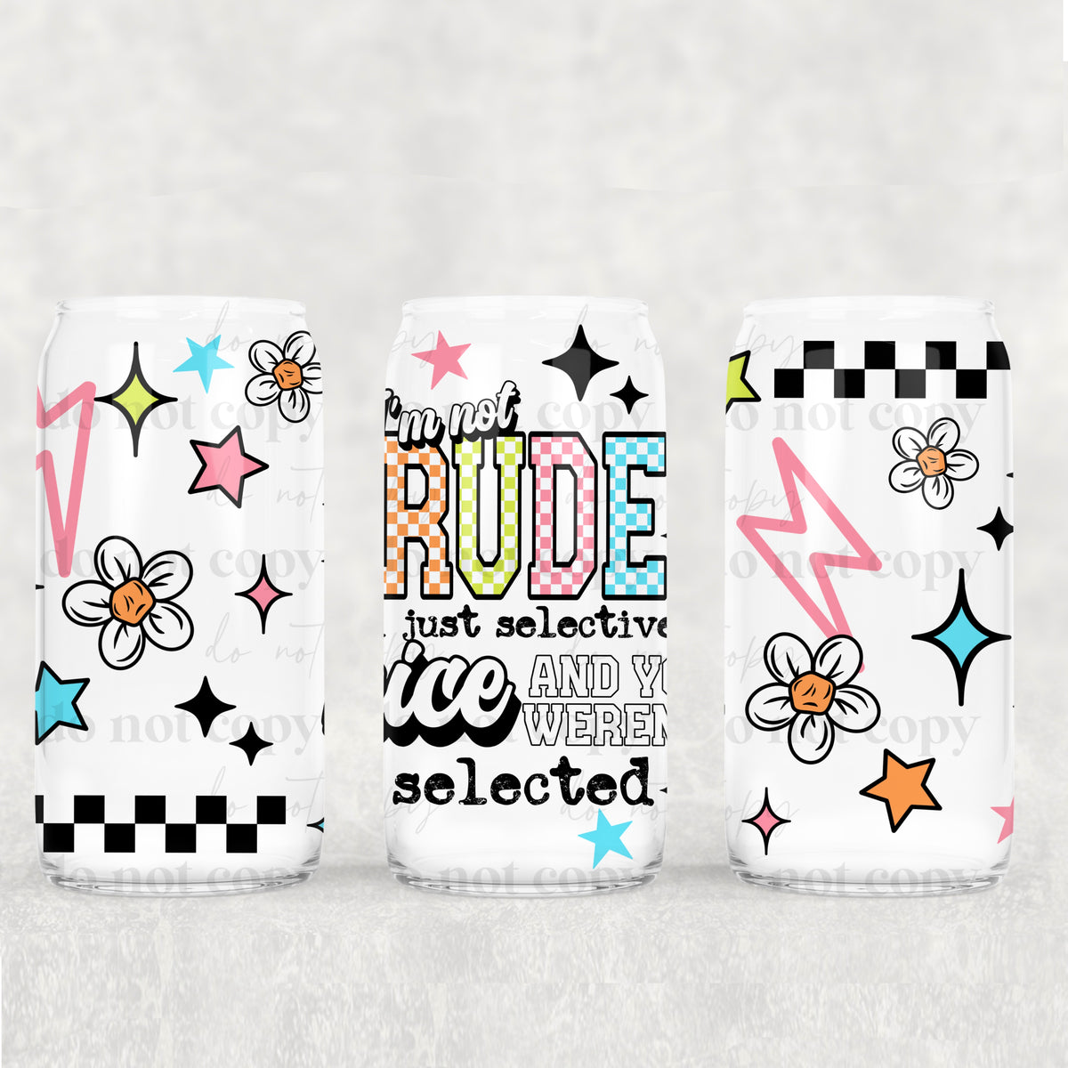 I'm Not Rude 16oz Glass Wrap