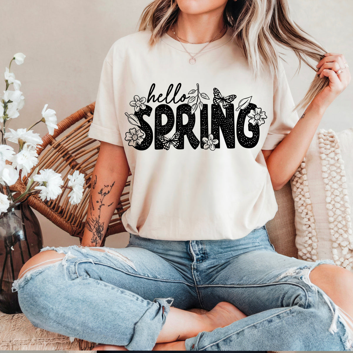 Hello Spring Single Color PNG