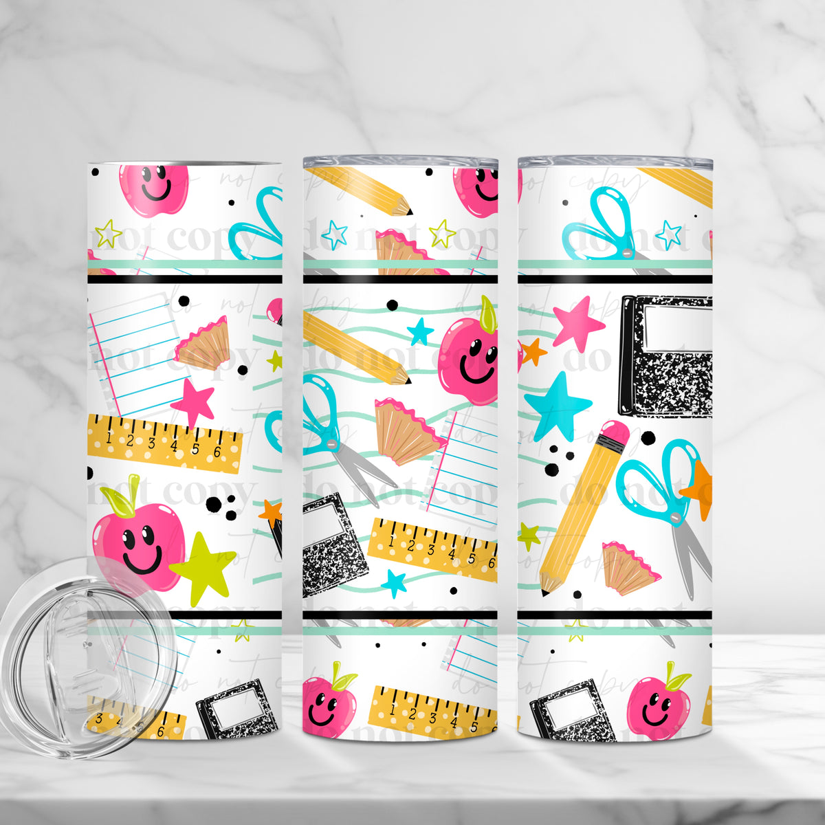 School Supplies Tumbler Wrap