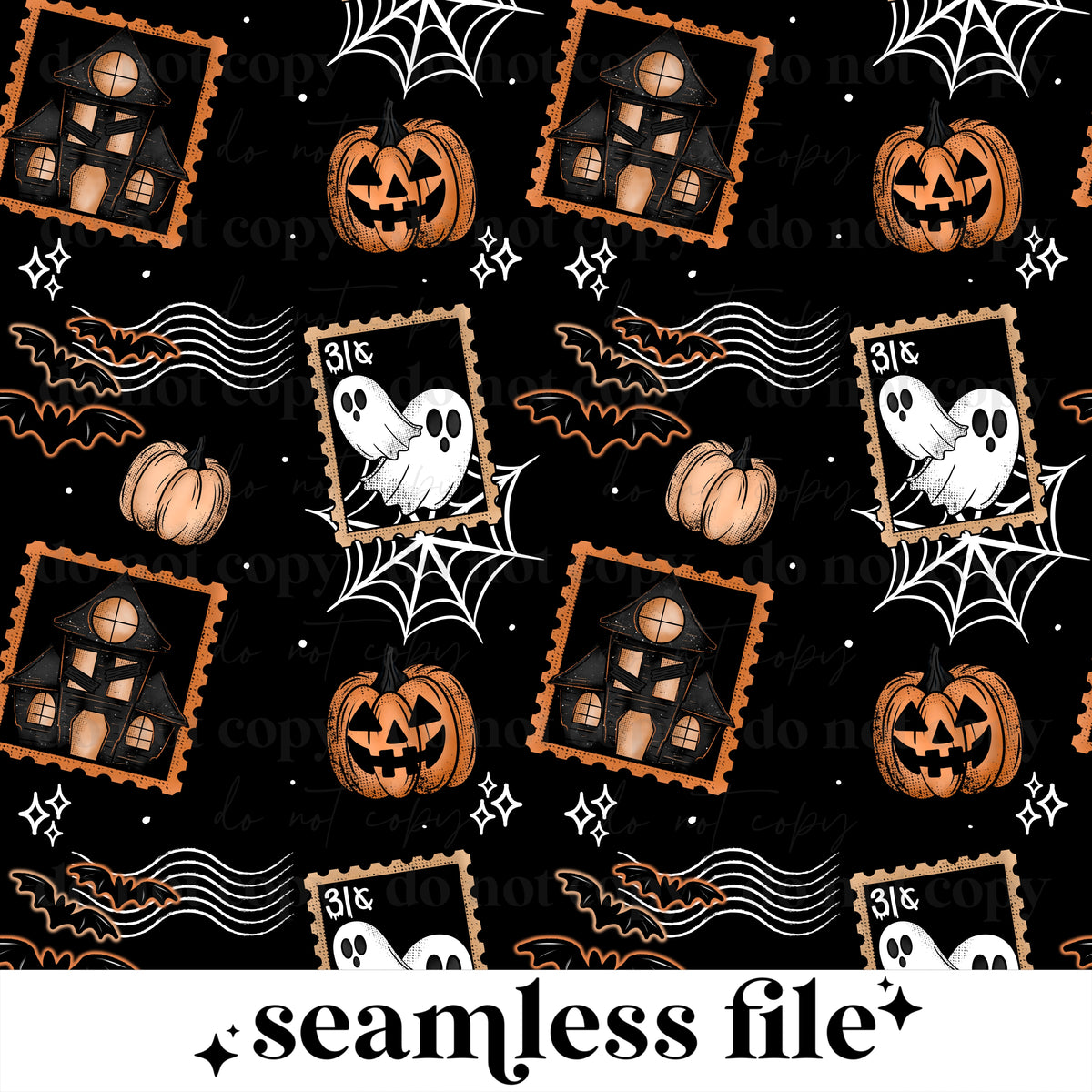 Halloween Stamps Seamless