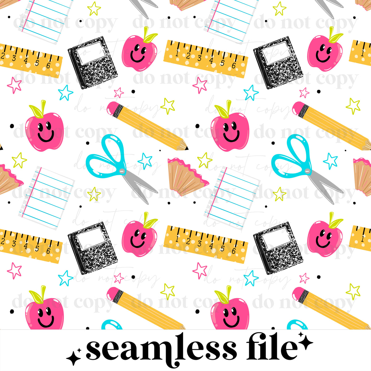 School Supplies Seamless