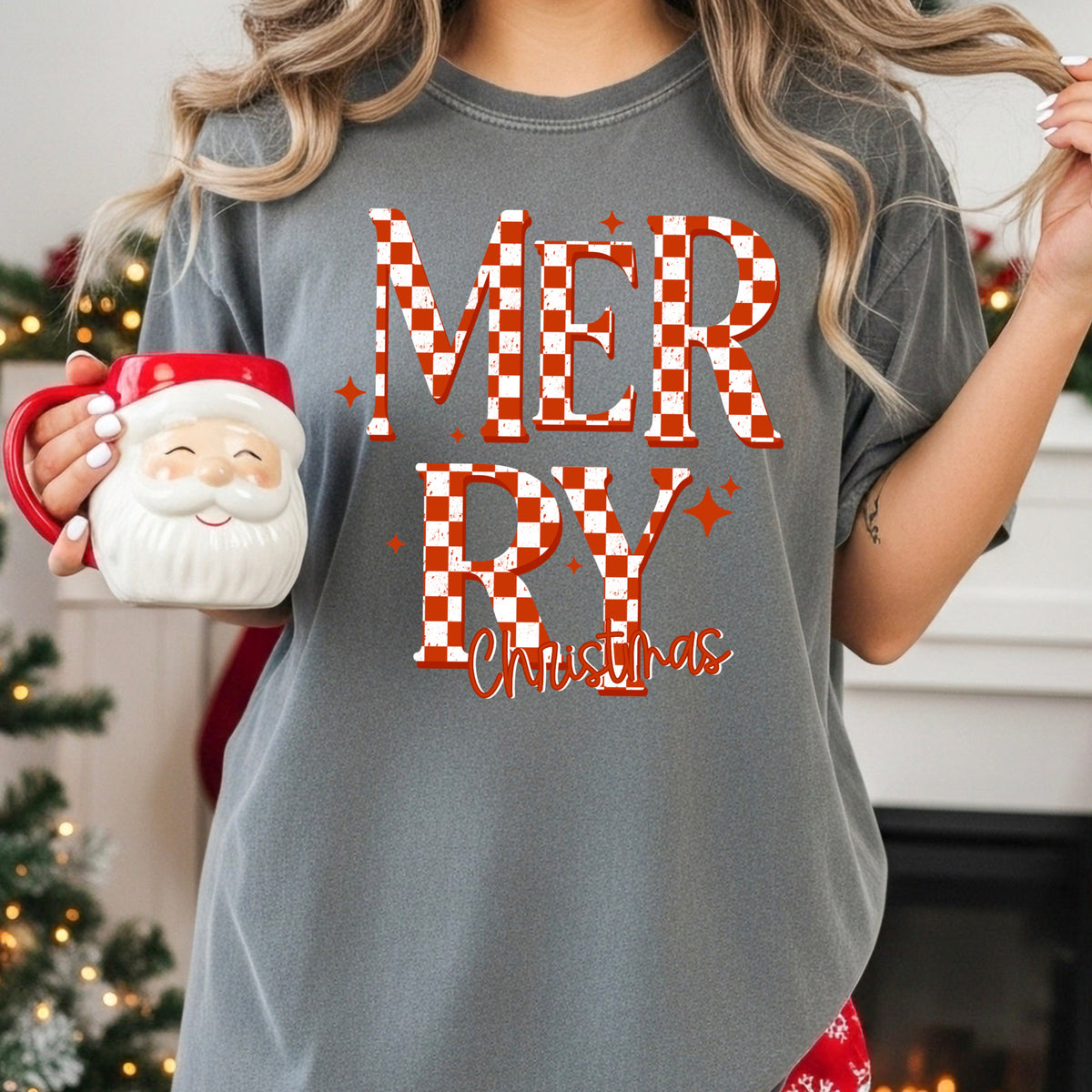 Checker Merry Christmas PNG