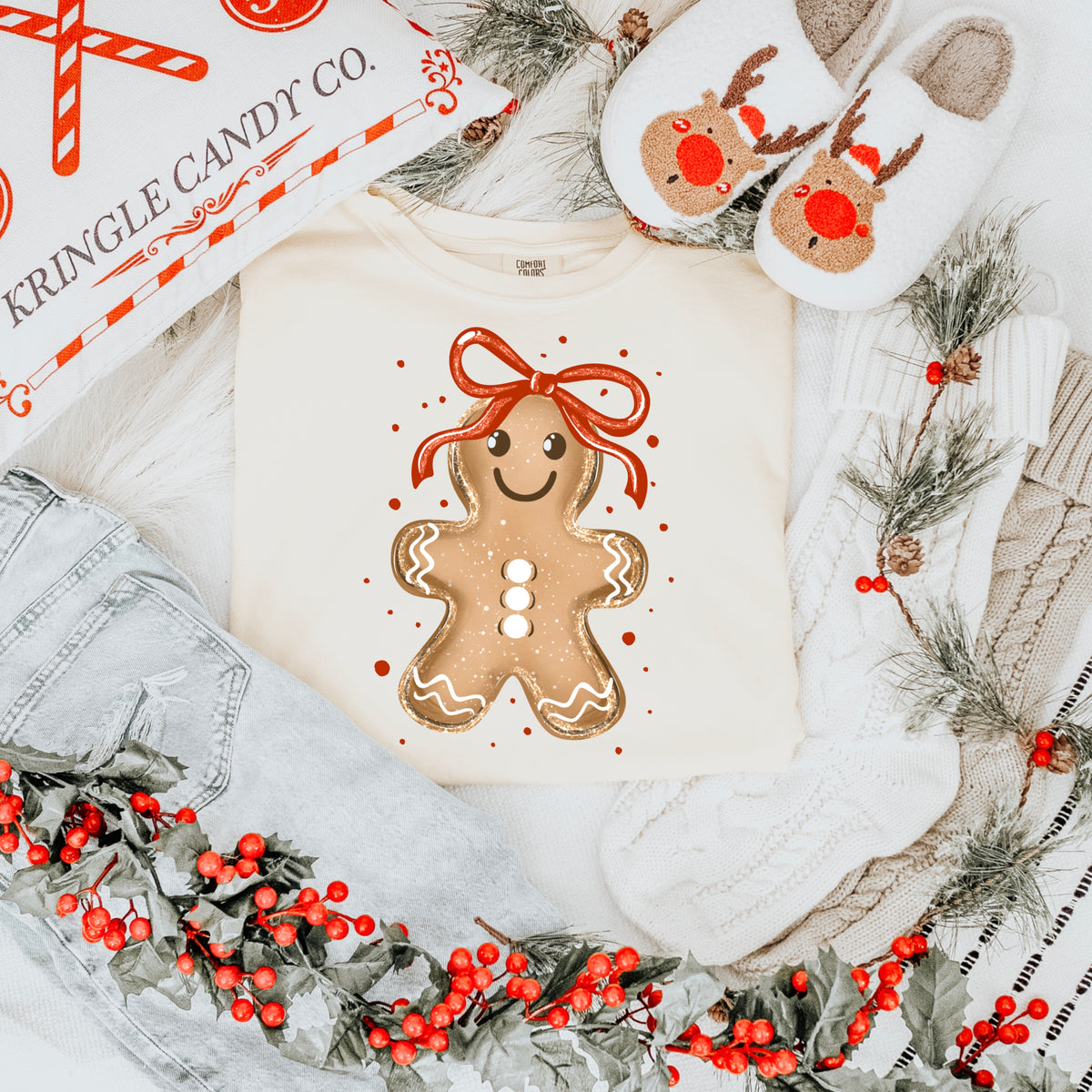 Bow Glittery Gingerbread PNG