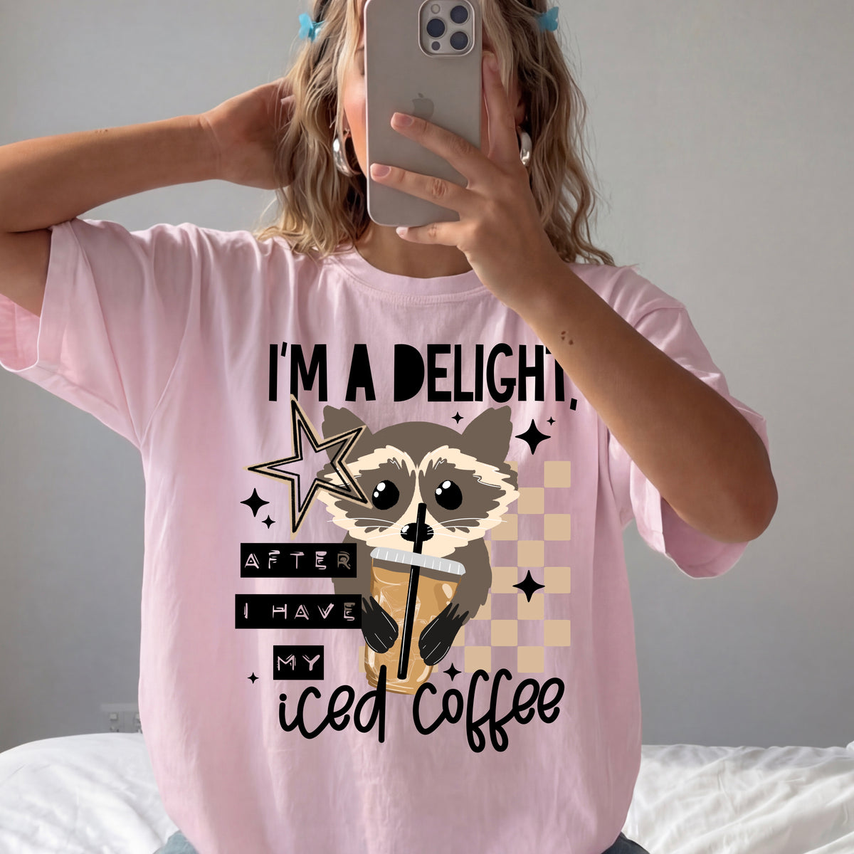 Delight Iced Coffee Raccoon PNG