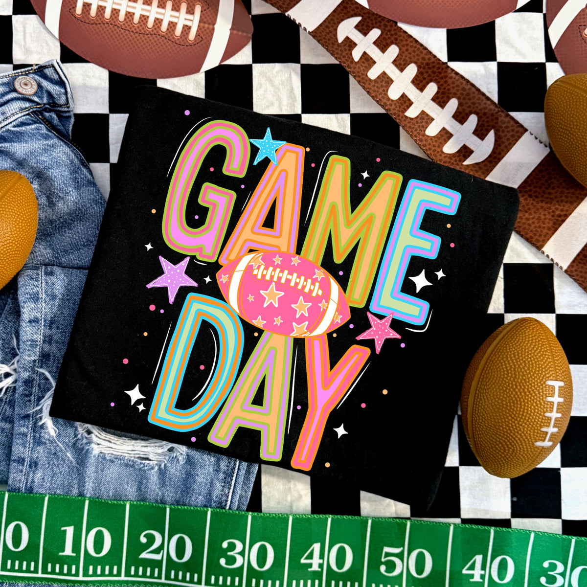 Colorful Gameday Football PNG