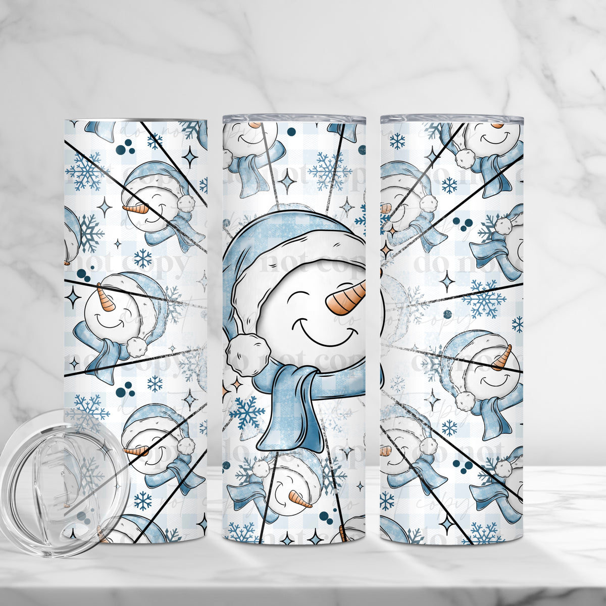 Blue Snowman Tumbler Wrap