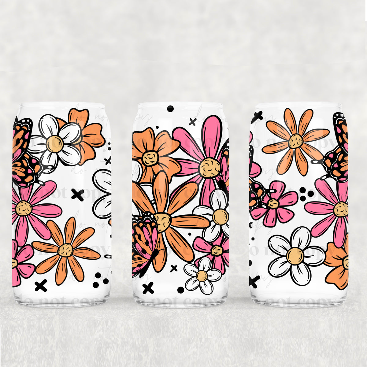 Spring Florals 16oz Glass Wrap