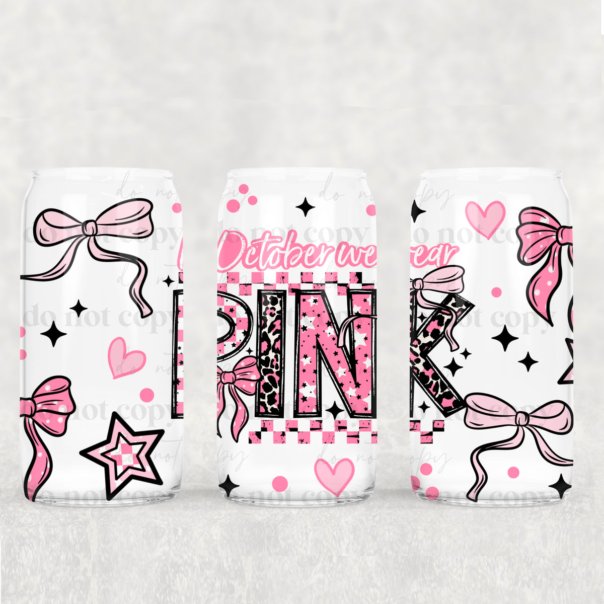 October Pink 16oz Glass Wrap