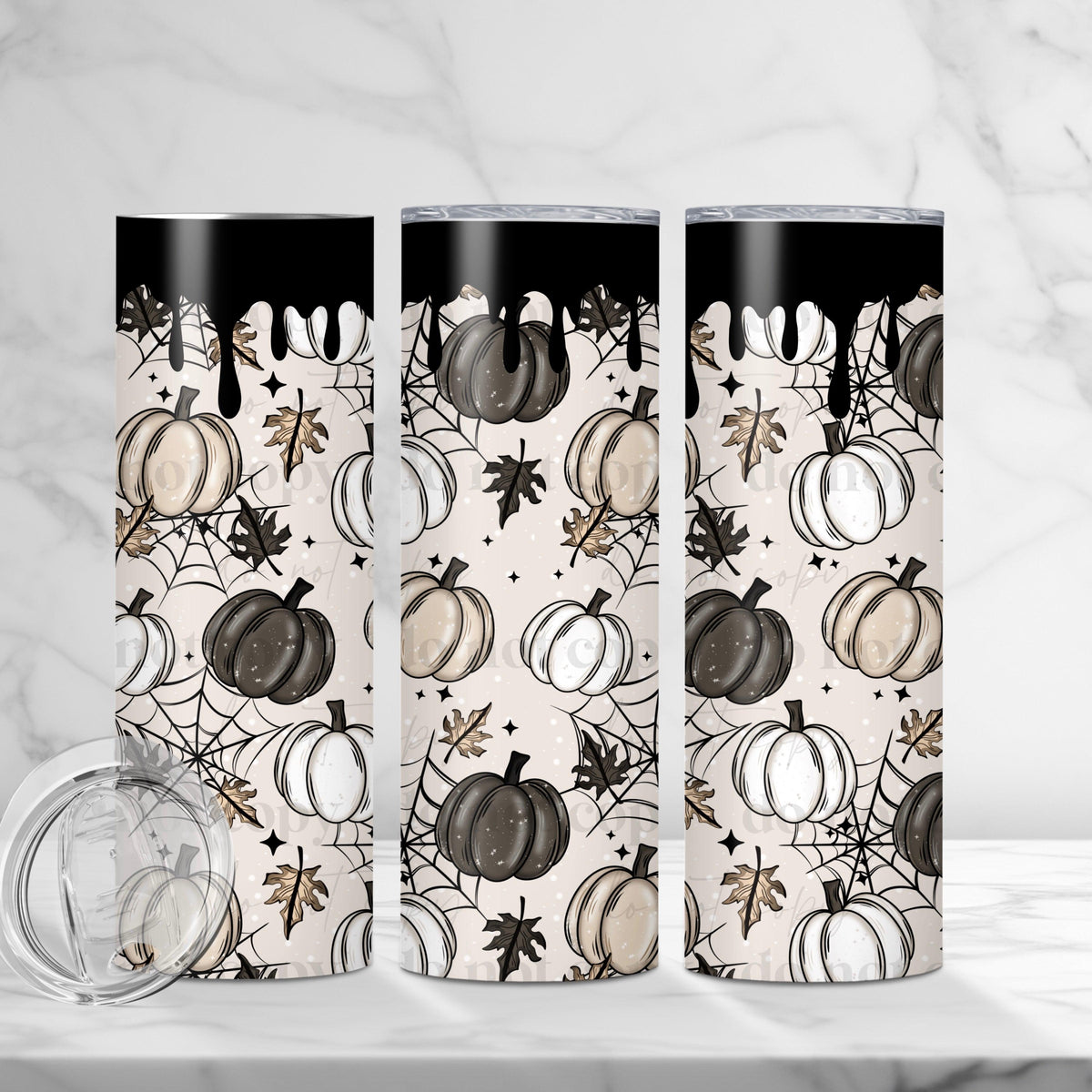 Pumpkin Web Seamless Tumbler Wrap