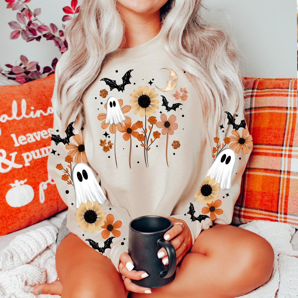 Floral Ghostie w/ Sleeves PNG
