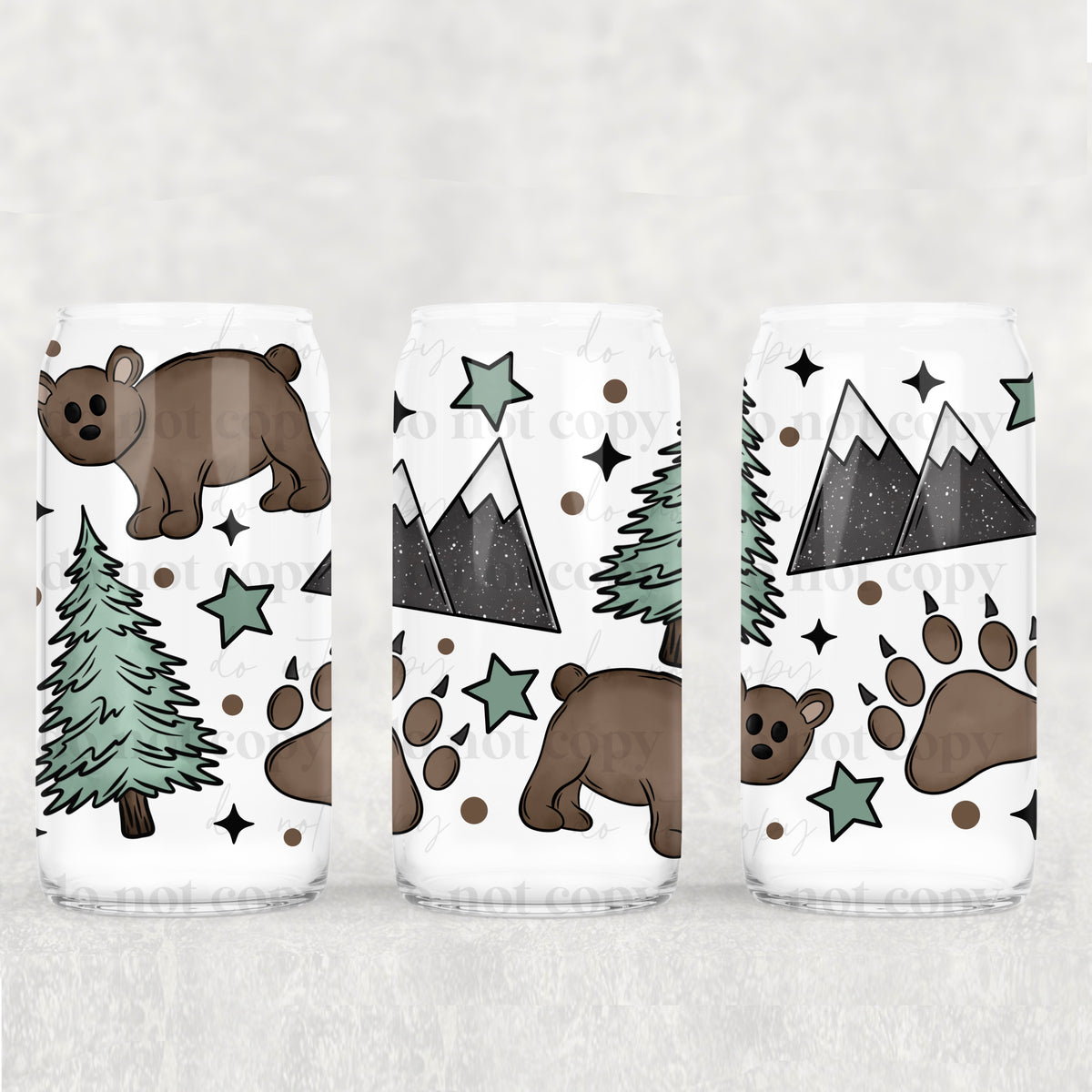 Bears & Trees 16oz Glass Wrap