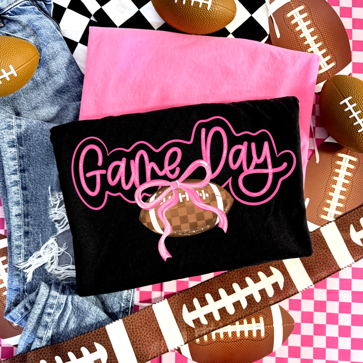 Pink Game Day Football PNG