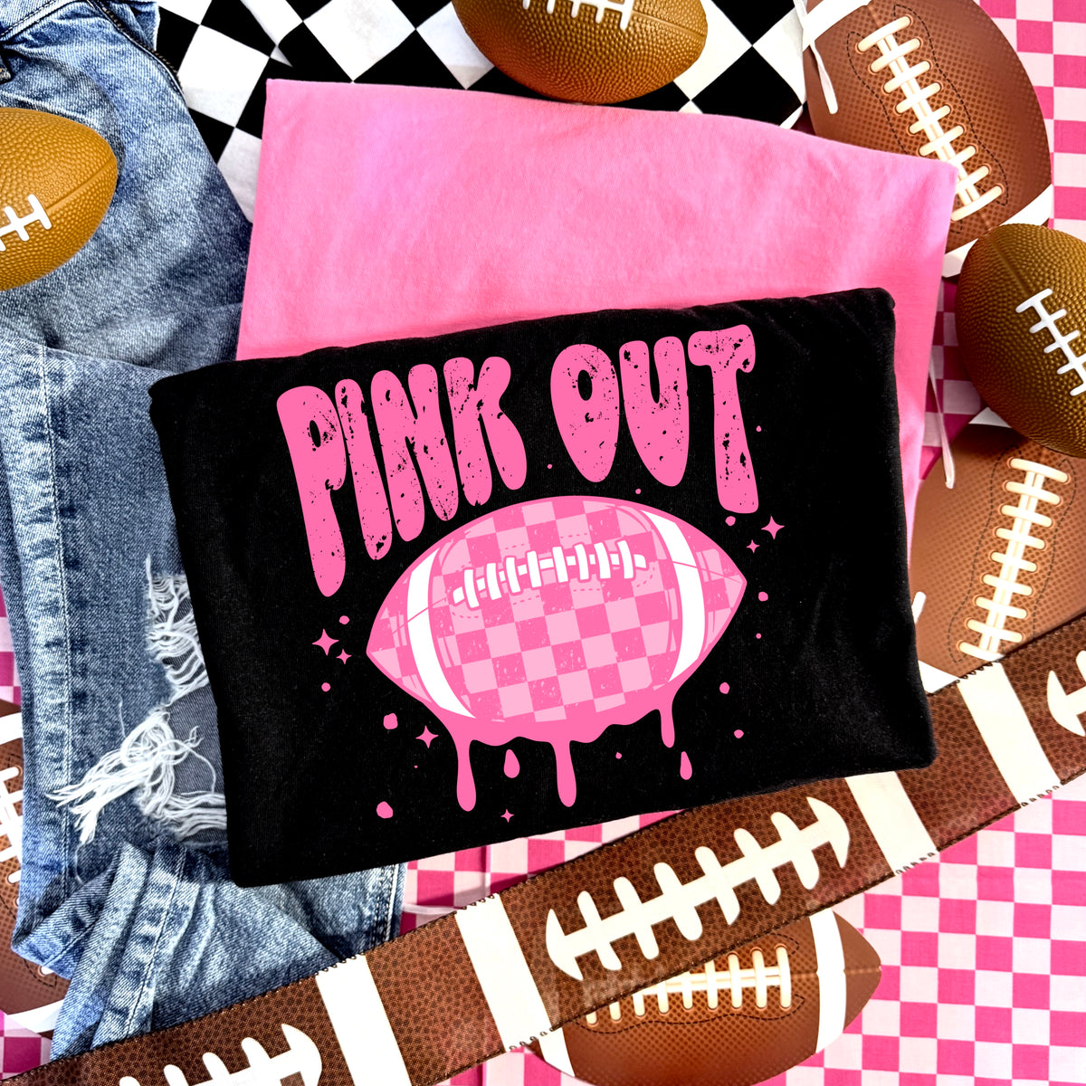Pink Out Drip Football PNG