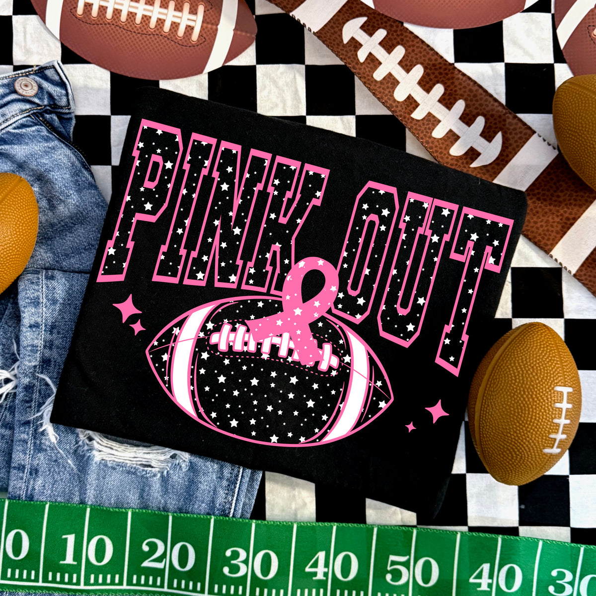 Pink Out Stars Football PNG