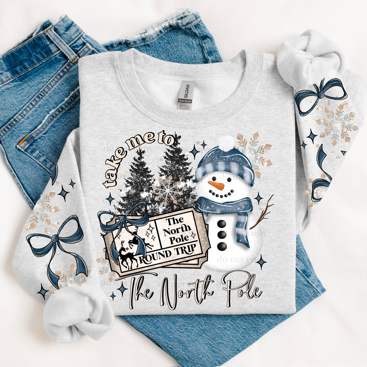 North Pole Snowman w/ Sleeves PNG