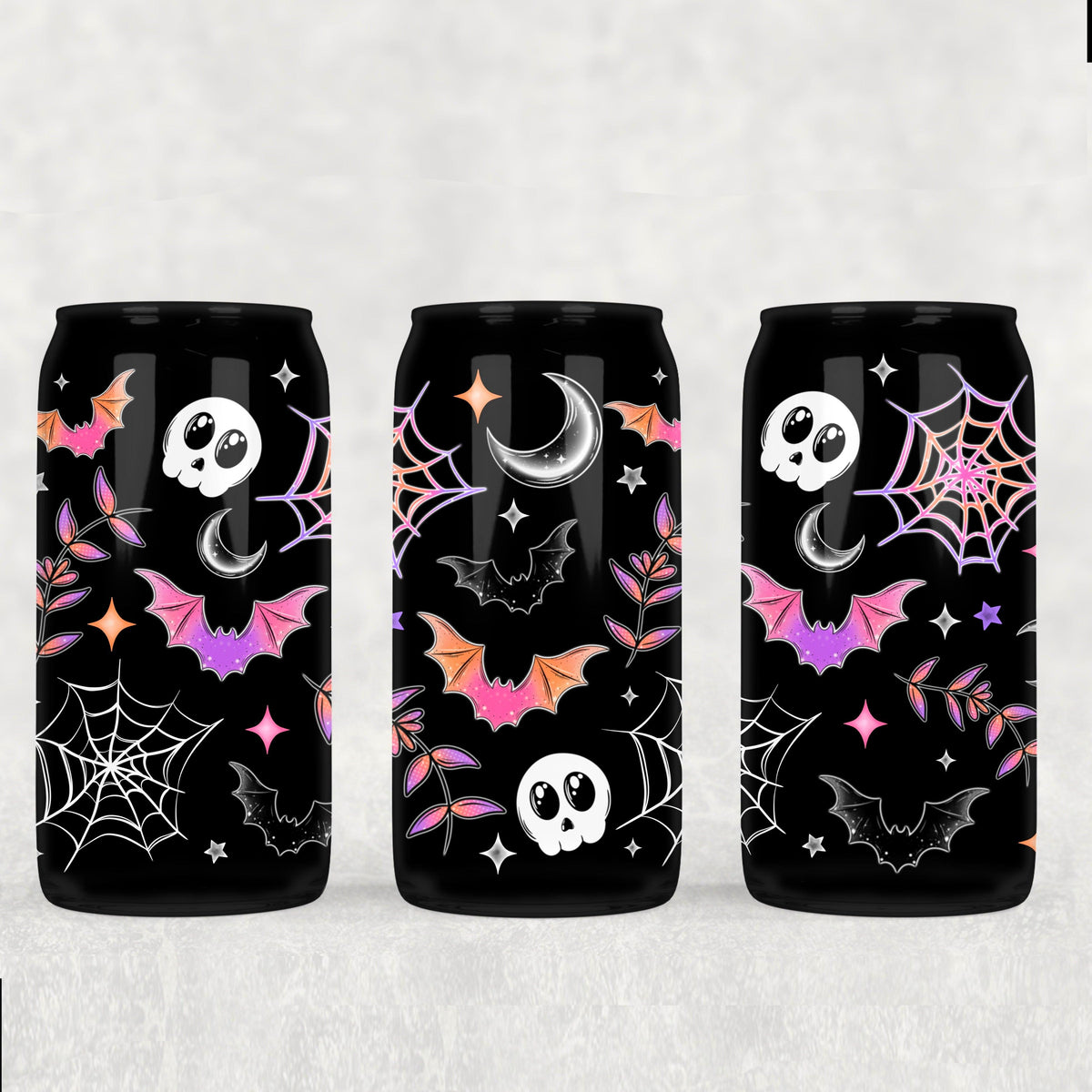 Colorful Spooky 16oz Glass Wrap