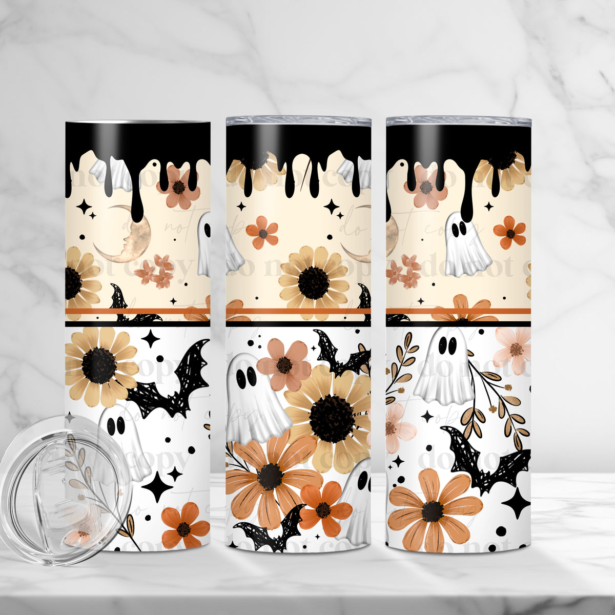 Ghostie Floral Tumbler Wrap