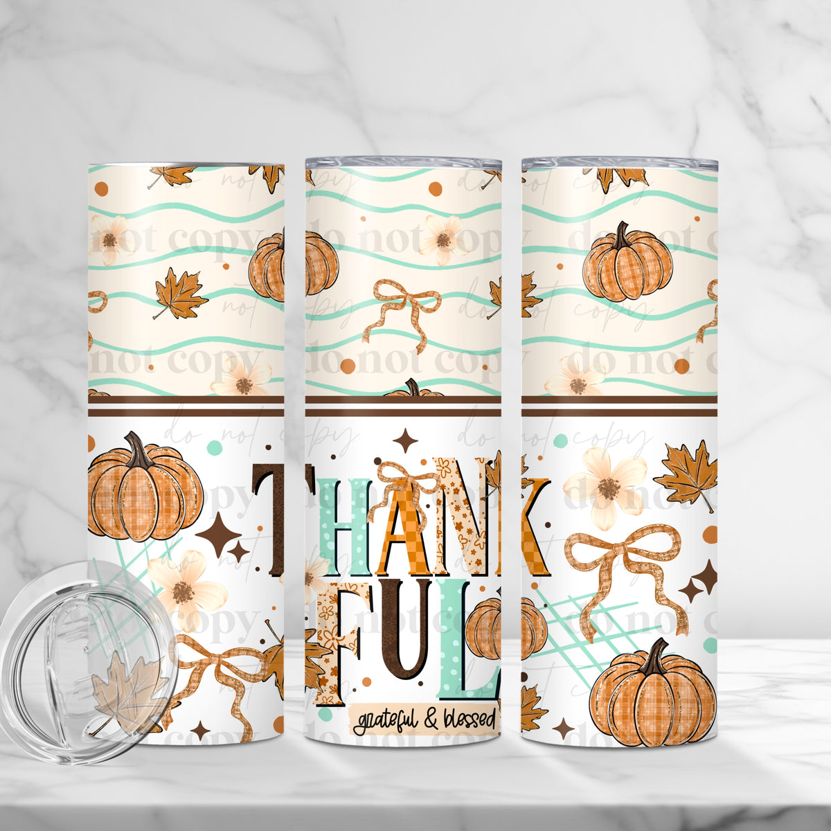 Thankful Grateful Blessed Tumbler Wrap